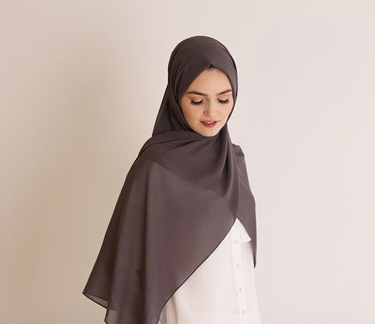 Charcoal Grey Basic Georgette Hijab