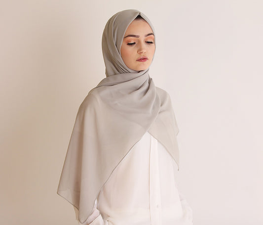 Light Grey Basic Georgette Hijab