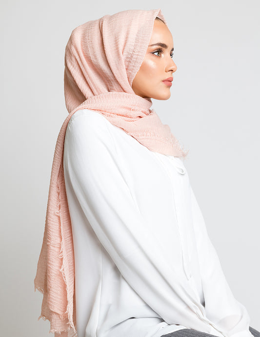 Peach Crinkle Hijab