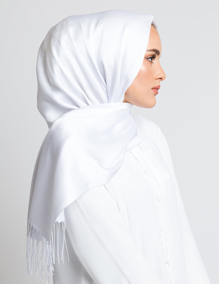 White Soft Satin Silk Hijab
