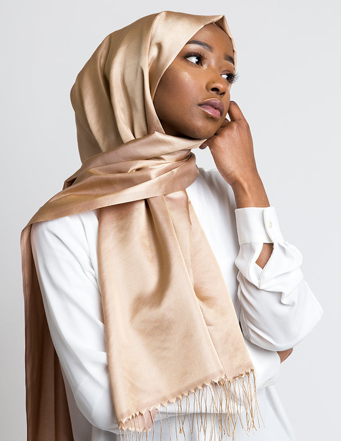 Warm Gold Soft Satin Silk Hijab