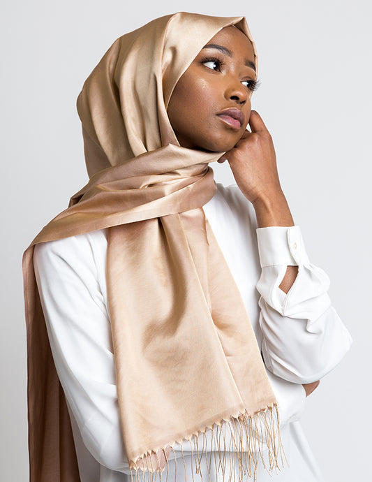 Warm Gold Soft Satin Silk Hijab