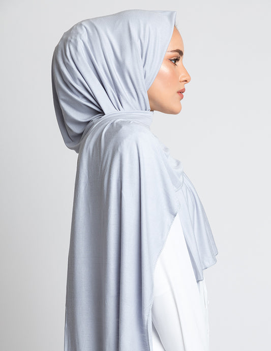 Cloudy Grey Jersey Hijab