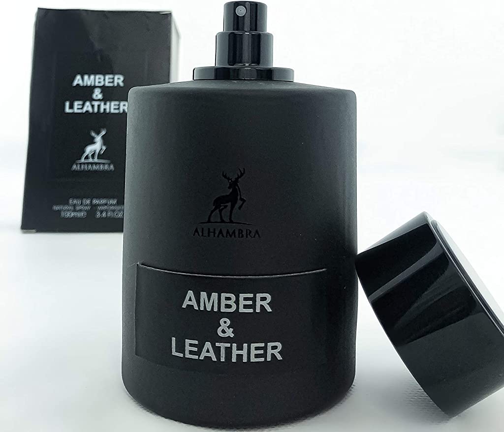 AMBER & LEATHER By Maison Alhambra EAU DE PERFUM Natural Spray 100ML (similar to Tom Ford Ombré Leather)